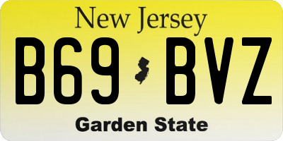 NJ license plate B69BVZ
