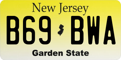 NJ license plate B69BWA