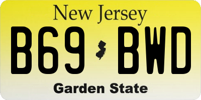 NJ license plate B69BWD