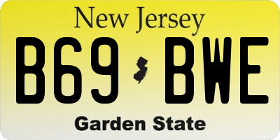 NJ license plate B69BWE