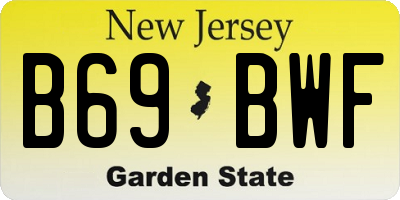 NJ license plate B69BWF