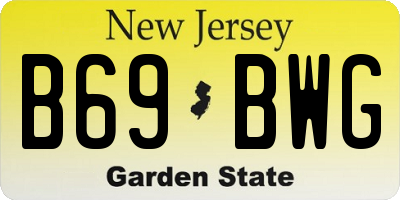 NJ license plate B69BWG