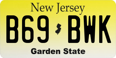 NJ license plate B69BWK
