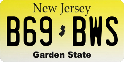 NJ license plate B69BWS