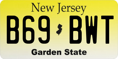 NJ license plate B69BWT
