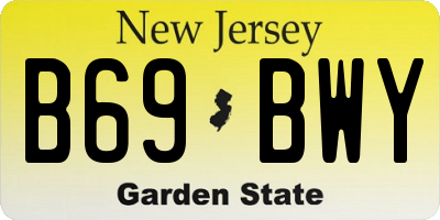 NJ license plate B69BWY