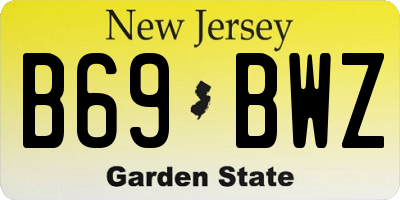 NJ license plate B69BWZ