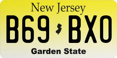 NJ license plate B69BXO