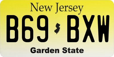 NJ license plate B69BXW