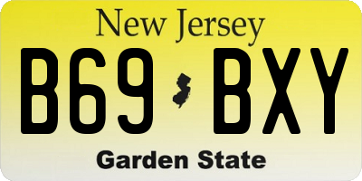 NJ license plate B69BXY