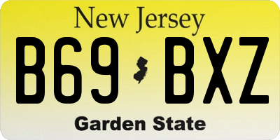 NJ license plate B69BXZ