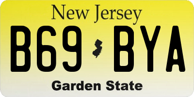 NJ license plate B69BYA