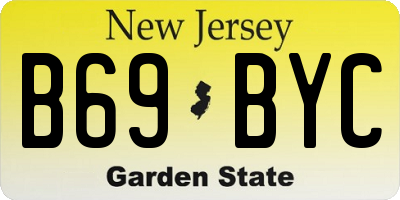 NJ license plate B69BYC