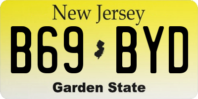 NJ license plate B69BYD