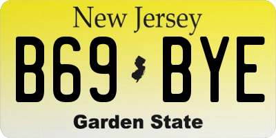 NJ license plate B69BYE