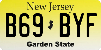 NJ license plate B69BYF