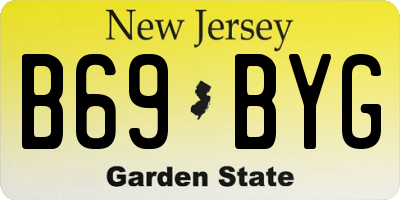 NJ license plate B69BYG