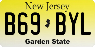 NJ license plate B69BYL