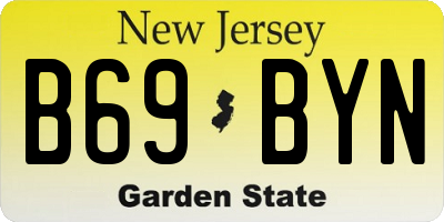 NJ license plate B69BYN