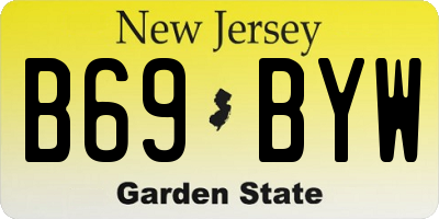 NJ license plate B69BYW