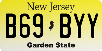 NJ license plate B69BYY