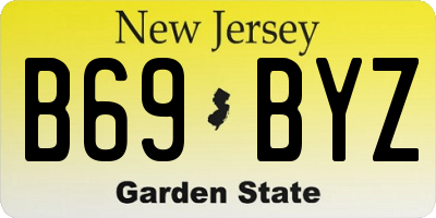 NJ license plate B69BYZ