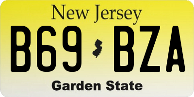 NJ license plate B69BZA