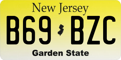 NJ license plate B69BZC