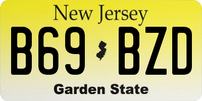 NJ license plate B69BZD