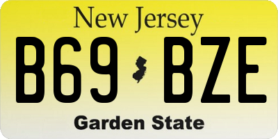 NJ license plate B69BZE