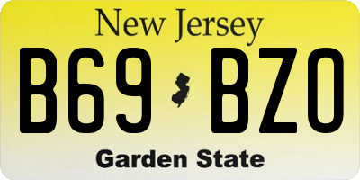 NJ license plate B69BZO