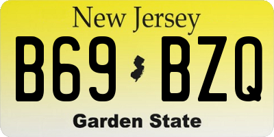 NJ license plate B69BZQ