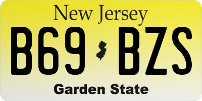 NJ license plate B69BZS