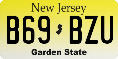 NJ license plate B69BZU