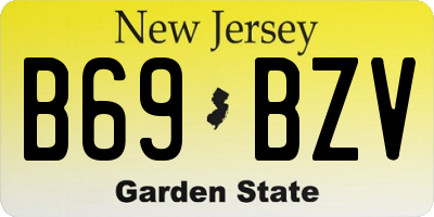 NJ license plate B69BZV