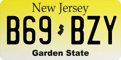 NJ license plate B69BZY