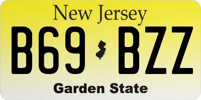 NJ license plate B69BZZ