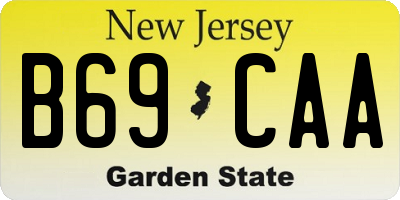 NJ license plate B69CAA
