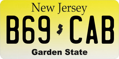 NJ license plate B69CAB