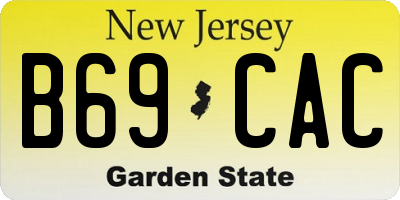 NJ license plate B69CAC