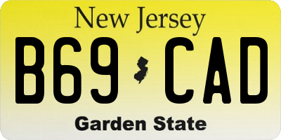 NJ license plate B69CAD