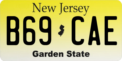 NJ license plate B69CAE