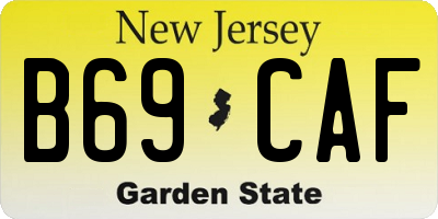 NJ license plate B69CAF