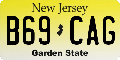 NJ license plate B69CAG