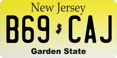 NJ license plate B69CAJ