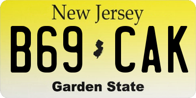 NJ license plate B69CAK