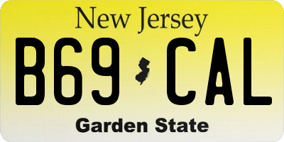 NJ license plate B69CAL