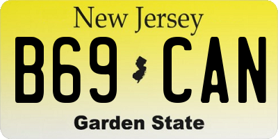NJ license plate B69CAN
