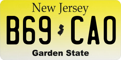 NJ license plate B69CAO