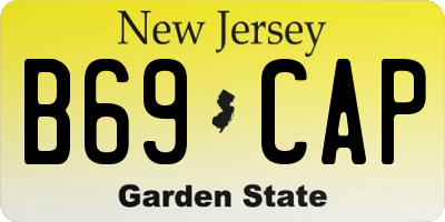 NJ license plate B69CAP